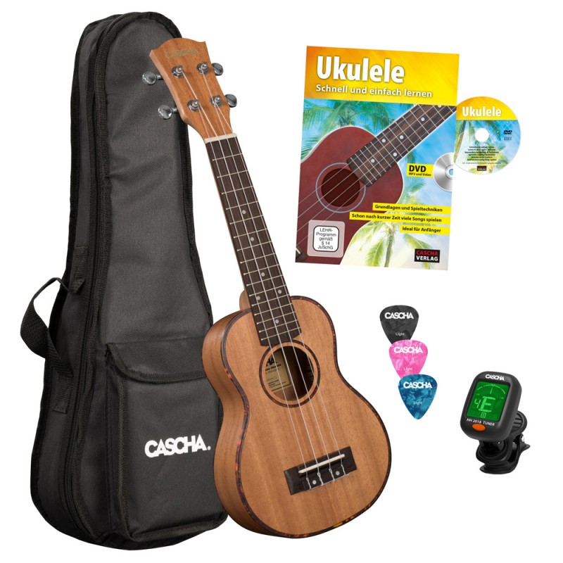 Ukulele Soprano Pack CASCHA Mahogany